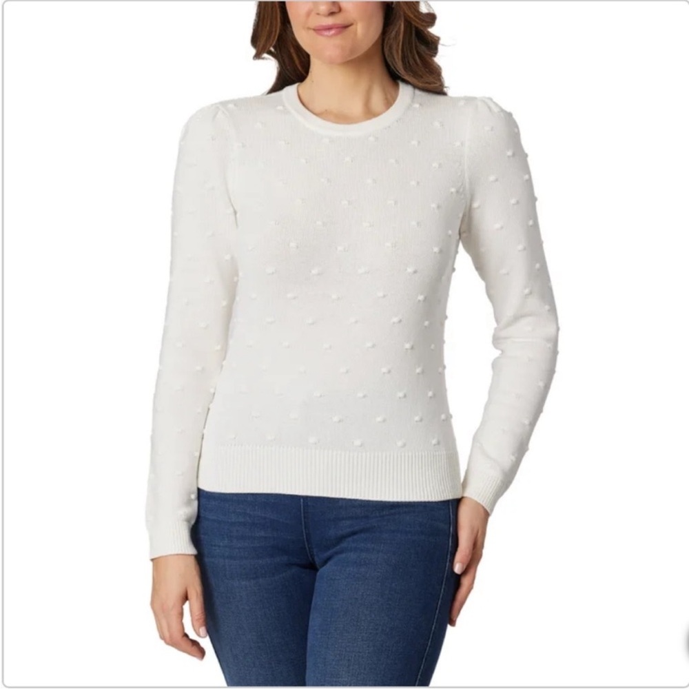 NWT Draper James Women's Textured Long Sleeve
Relaxed Fit Crewneck Sweater IVORY